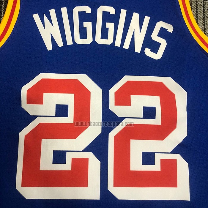 Camiseta Golden State Warriors Andrew Wiggins NO 22 75th Anniversary Azul